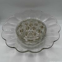 Top view showing bowl with flower frog in place