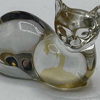 Lenox clear crystal cat figurine side view