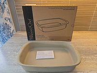 Stoneware baker front view with box and care card