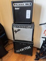 Stacked view showing all three amplifiers