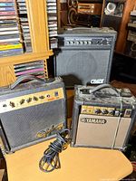 Front view of all three amplifiers side by side