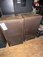 Front view of both Sony floor speakers