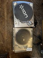Top view of both turntables side by side