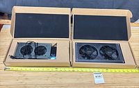 Both boxed AC Infinity Airplate S-Series units opened to show fans, cables and accessories