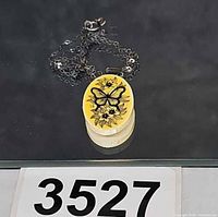 Pendant and chain full view with lot number visible