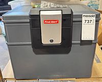 Front view showing First Alert logo and lock panel