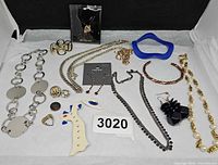 All jewelry items laid out