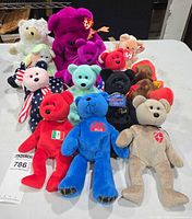 Group shot displaying all 14 plush toys