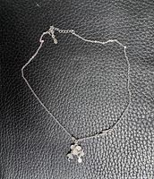 Full view of sterling silver necklace and pendant