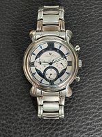 Front view of Lauren Brand wristwatch showing dial, case and bracelet