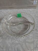 Top view of round divided Candlewick candy bowl