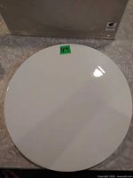 Top view of white ceramic coaster