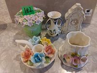 All five ceramic items grouped together