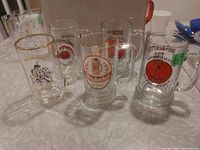 Group shot showing all five glasses with differing graphics