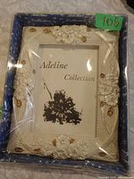Boxed Adeline Collection picture frame showing front and packaging