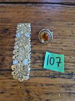 Top view of bracelet and ring