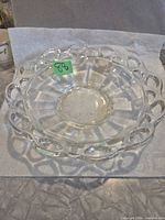 Top view of clear Imperial Glass crochet rim bowl