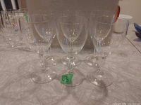 front view showing all six wine glasses