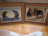 Both framed prints side by side showing overall condition and matching frames