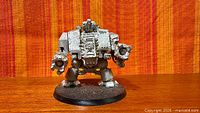 Front view showing assembled dreadnought on base