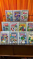 Group shot of all eleven Marvel Milestone Edition comics on rack