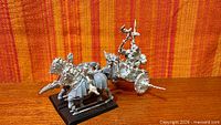 Side view of assembled High Elf chariot, horses and crew