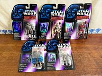 Group shot of all five sealed Shadows of the Empire figures on card backs