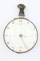 Front view of pocket watch showing dial and remaining hand