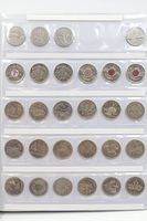 Binder sheet row of commemorative and standard quarters