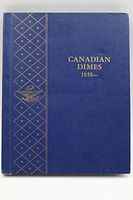 Front cover of blue album titled CANADIAN DIMES 1858—