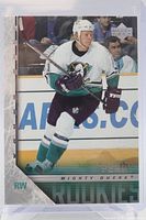 Front view of Corey Perry 2005 Young Guns Upper Deck rookie card in sleeve