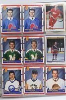 Sample binder page showing Score 1st Round Draft Picks cards including Owen Nolan, Derian Hatcher, Brad May, Jaromir Jagr, Shawn Antoski and an O-Pee-Chee Premier Sergei Fedorov