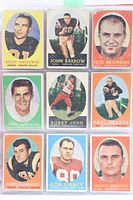 Page of early 1960s CFL Hamilton Tiger-Cats cards (Oneschuk, Barrow, Neumann, etc.)