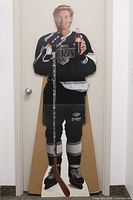 Front view of full standee showing Gretzky in Kings uniform holding Coke bottle
