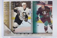 Front of 2005-06 UD checklist card showing Crosby and Perry