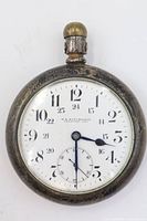 Front view showing dial, case, crown and sub-seconds