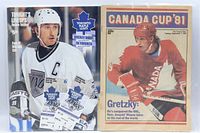 Front covers of 1995 Hockey Night in Toronto program with Gretzky and Canada Cup ’81 publication with Gretzky