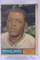 Front of Willie Mays 1961 Topps card showing portrait and wear