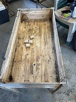 overall view of wooden garden table interior