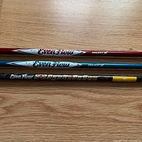 Three shafts showing full graphics colours red, blue, orange