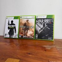 Front view of all three Xbox 360 Call of Duty game cases