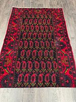 Full view of rug laid flat showing complete design and size