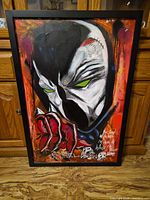Full view of framed Spawn painting
