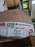 Box label showing model, size and quantity