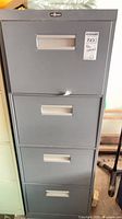 Full view of gray four-drawer ProSource filing cabinet