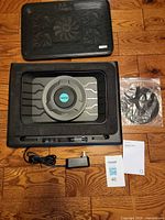 Both laptop coolers with accessories displayed