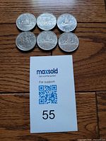 All six coins front side visible