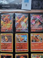 Binder page showing Charizard V, Charizard VMAX, Houndoom V and other Darkness Ablaze cards