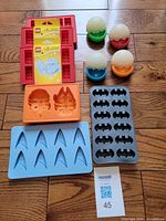 Full group of all molds laid on floor