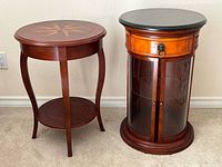 Both tables side by side showing overall design, finishes and sizes